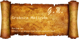 Greksza Melinda névjegykártya